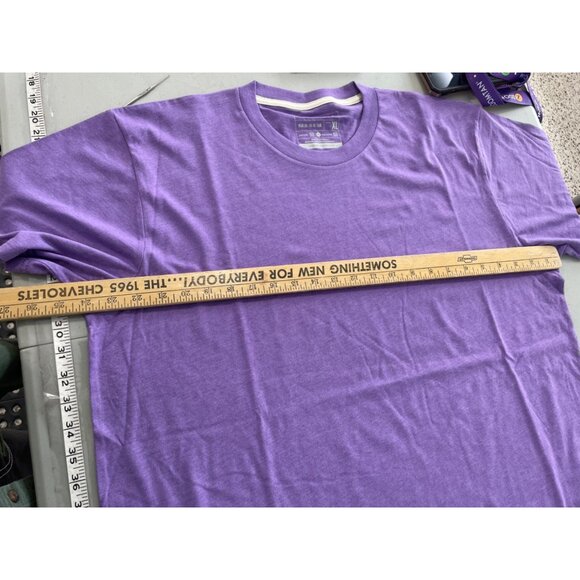 Homefield Crewneck Short Sleeve T Shirt Mens XL Heather Purple Cotton Poly Plain - Picture 5 of 6